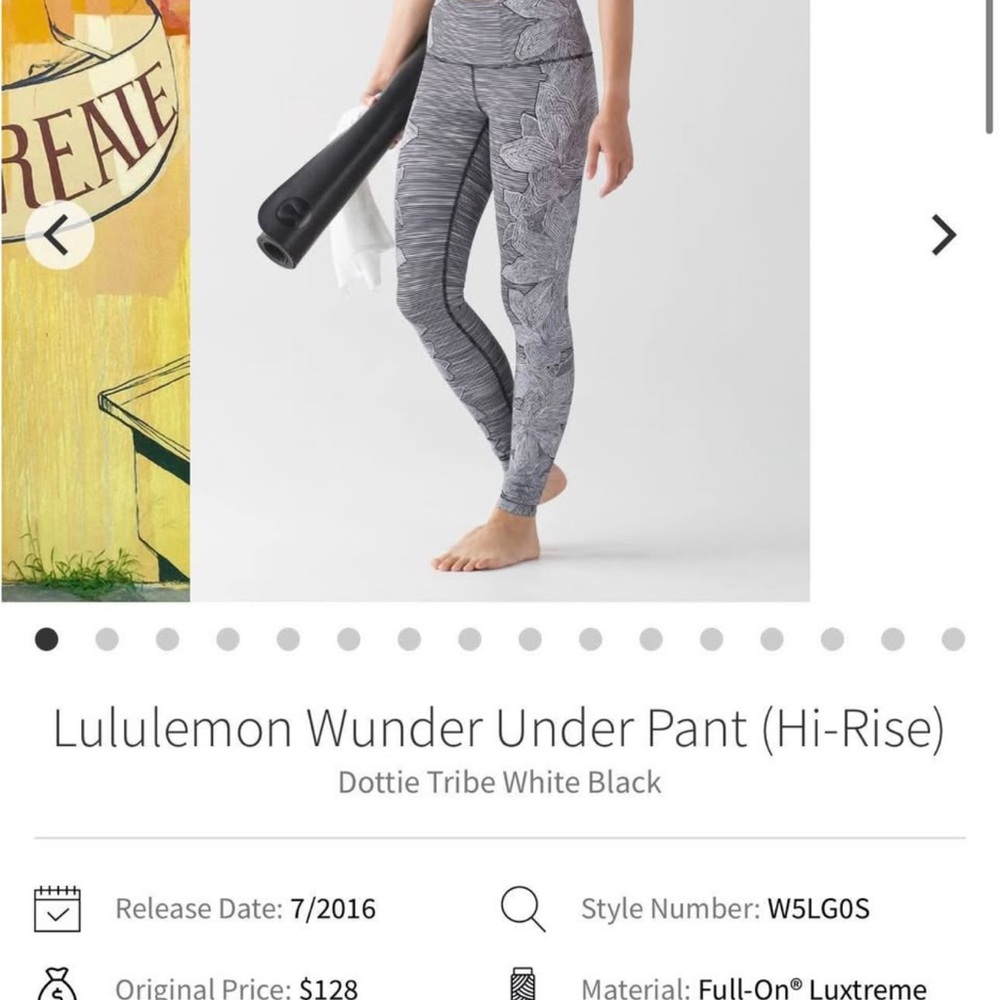 Lululemon Wunder Under Hi-Rise Leggings - Black and White